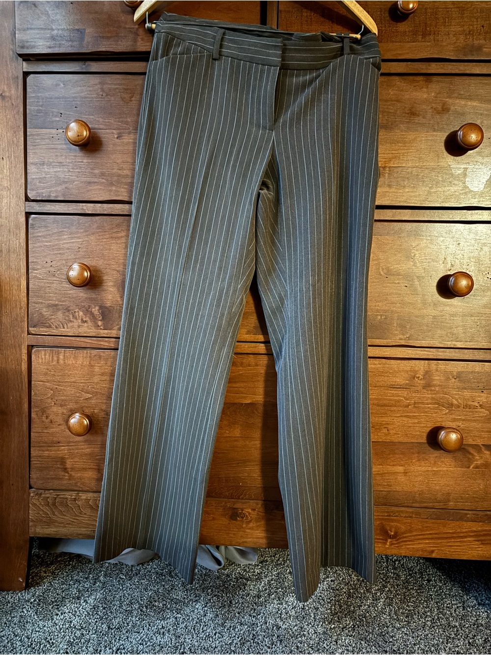 Women's Pinstripe Dress Pants - Brown